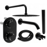 Mexen Kai DR70 ensemble baignoire-douche encastré avec pomme de douche 30 cm, noir - 77602DR70301-70