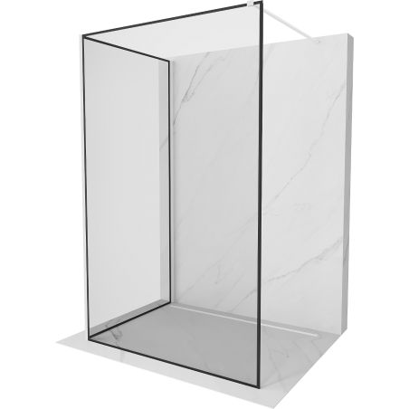 Mexen Kioto paroi de douche Walk-in 110 x 110 cm, cadre noir, blanc - 800-110-212-20-70-110