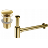 Mexen demi-siphon de lavabo rond avec bouchon clic-clac, sans trop-plein, doré - 7991050-50