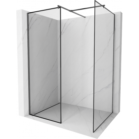 Mexen Kioto paroi de douche Walk-in 120 x 90 cm, cadre noir, gris canon brossé - 800-120-202-66-70-090