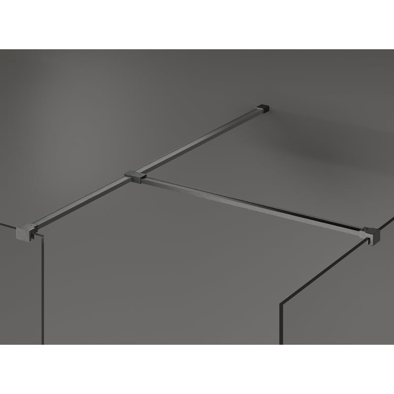 Mexen Kioto paroi de douche Walk-in 120 x 90 cm, cadre noir, gris canon brossé - 800-120-202-66-70-090