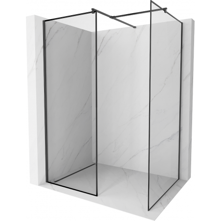 Mexen Kioto paroi de douche Walk-in 120 x 80 cm, cadre noir, noir - 800-120-202-70-70-080