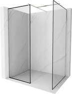Mexen Kioto paroi de douche Walk-in 110 x 70 cm, cadre noir, nickel brossé - 800-110-202-97-70-070