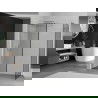 Mexen Kioto paroi de douche Walk-in 140 x 70 cm, motif noir, nickel brossé - 800-140-202-97-70-070