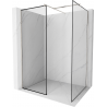 Mexen Kioto paroi de douche Walk-in 80 x 80 cm, cadre noir, nickel brossé - 800-080-202-97-70-080