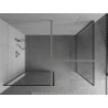 Mexen Kioto paroi de douche Walk-in 90 x 80 cm, cadre noir, nickel brossé - 800-090-202-97-70-080