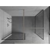 Mexen Kioto paroi de douche Walk-in 160 x 80 cm, cadre noir, nickel brossé - 800-160-202-97-70-080