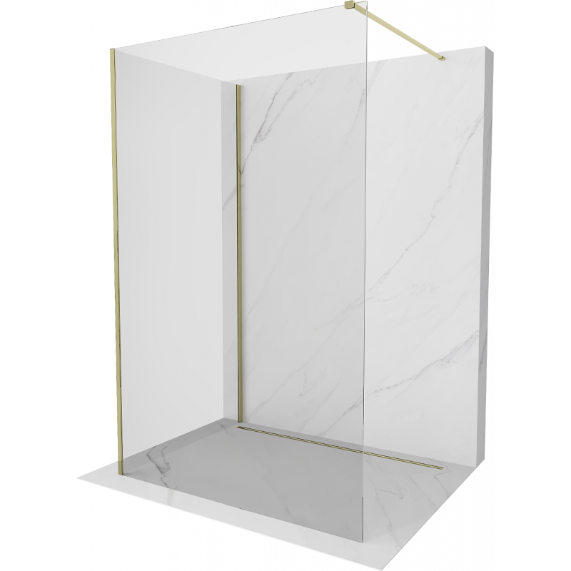 Mexen Kioto paroi de douche Walk-in 120 x 70 cm, transparente, dorée - 800-120-212-50-00-070
