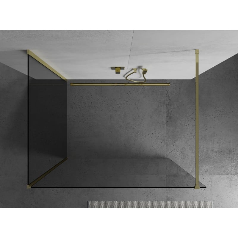 Mexen Kioto paroi de douche Walk-in 110 x 75 cm, transparent, or - 800-110-212-50-00-075