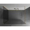 Mexen Kioto paroi de douche Walk-in 130 x 75 cm, transparent, dorée - 800-130-212-50-00-075