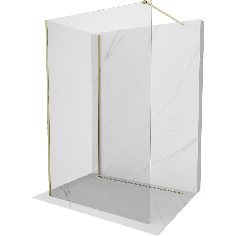 Mexen Kioto paroi de douche Walk-in 120 x 85 cm, transparent, doré - 800-120-212-50-00-085