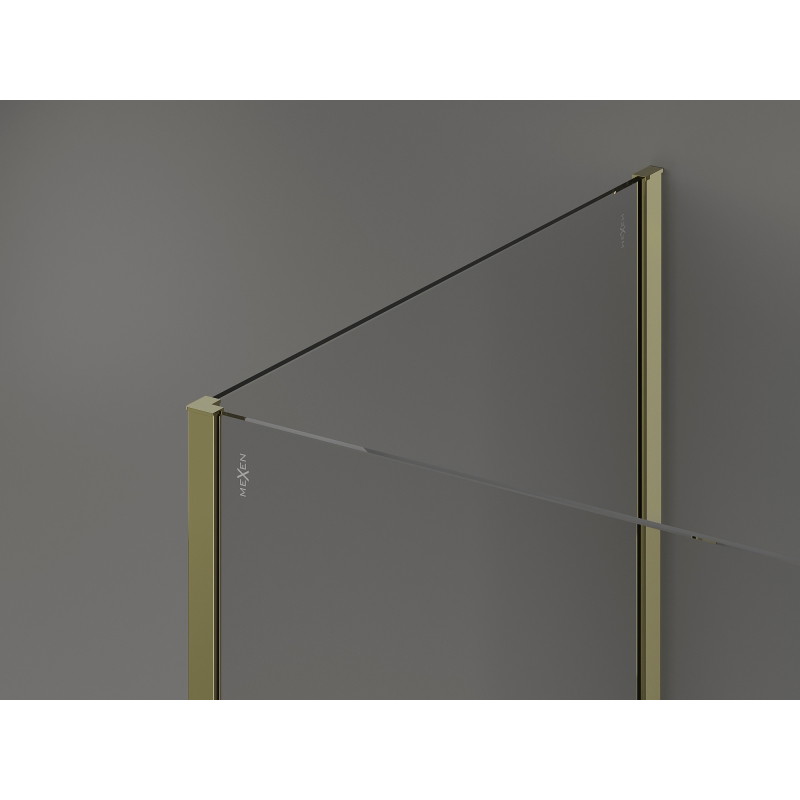 Mexen Kioto paroi de douche Walk-in 120 x 85 cm, transparent, doré - 800-120-212-50-00-085