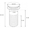 Mexen demi-siphon rond pour lavabo avec bouchon céramique clic-clac, sans trop-plein, Cuivre antique - 7991050-45