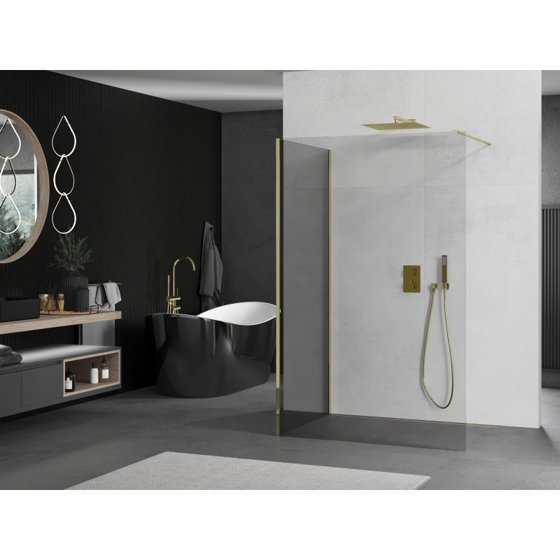 Mexen Kioto paroi de douche Walk-in 140 x 100 cm, transparent, doré - 800-140-212-50-00-100