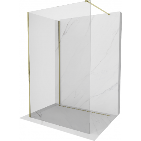Mexen Kioto paroi de douche Walk-in 135 x 110 cm, transparente, dorée - 800-135-212-50-00-110