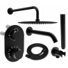 Mexen Kai DR70 ensemble baignoire-douche encastré avec pomme de douche 25 cm, noir - 77602DR70251-70