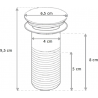 Mexen demi-siphone rond pour lavabo avec bouchon clic-clac en céramique, sans trop-plein, Noir - 7991050-75