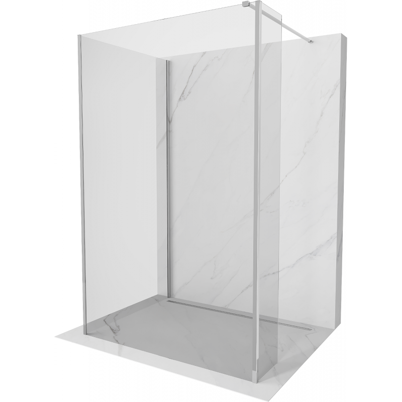 Mexen Kioto paroi de douche Walk-in 90 x 75 x 30 cm, transparent, chrome - 800-090-075-221-01-00-030