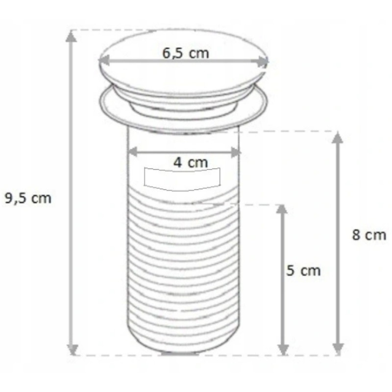 Mexen siphon demi-ronde pour lavabo avec bouchon clic-clac, avec trop-plein, gris canon brossé - 7992050-66