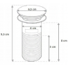 Mexen siphon demi-ronde pour lavabo avec bouchon clic-clac, avec trop-plein, gris canon brossé - 7992050-66