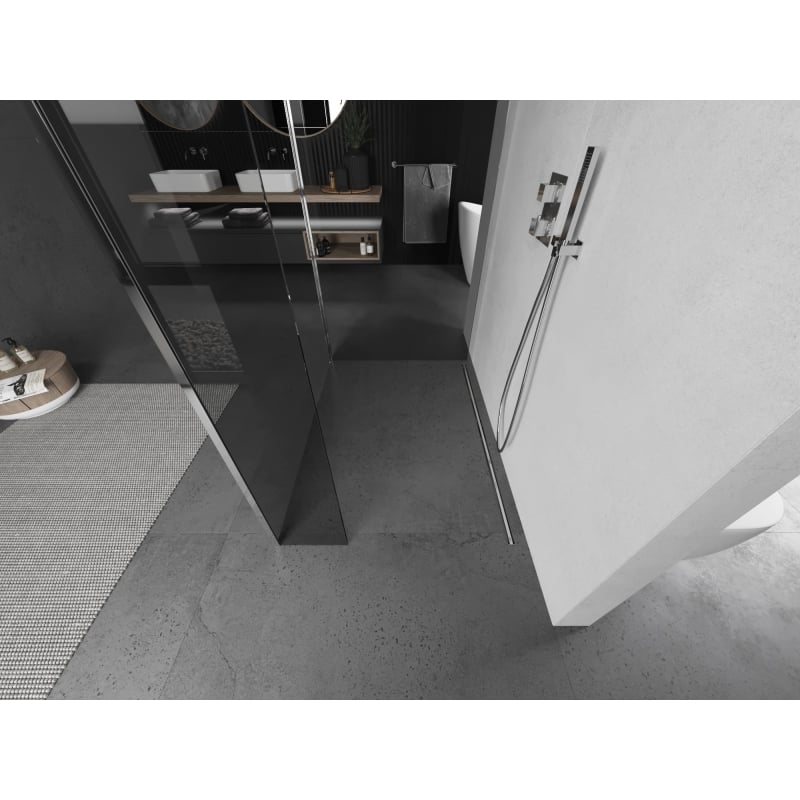 Mexen Kioto paroi de douche Walk-in 140 x 95 x 30 cm, transparent, chrome - 800-140-095-221-01-00-030