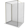 Mexen Kioto paroi de douche Walk-in 140 x 90 cm, cadre noir, doré - 800-140-212-50-70-090