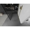 Mexen Kioto paroi de douche Walk-in 140 x 90 cm, cadre noir, doré - 800-140-212-50-70-090