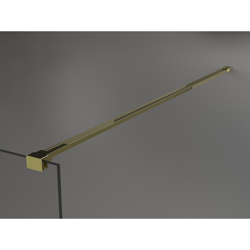 Mexen Kioto paroi de douche Walk-in 120 x 100 cm, cadre noir, doré - 800-120-212-50-70-100