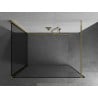 Mexen Kioto paroi de douche Walk-in 110 x 110 cm, cadre noir, or - 800-110-212-50-70-110