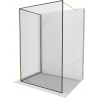 Mexen Kioto paroi de douche en verre Walk-in 140 x 120 cm, cadre noir, or - 800-140-212-50-70-120