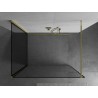 Mexen Kioto paroi de douche Walk-in 130 x 110 cm, cadre noir, doré - 800-130-212-50-70-110