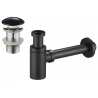 Mexen siphon lavabo rond avec bouchon céramique clic-clac, sans trop-plein, noir - 7991050-75