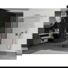 Kioto paroi de douche Walk-in 110 x 85 cm, transparent, finition dorée brossée - 800-110-212-55-00-085