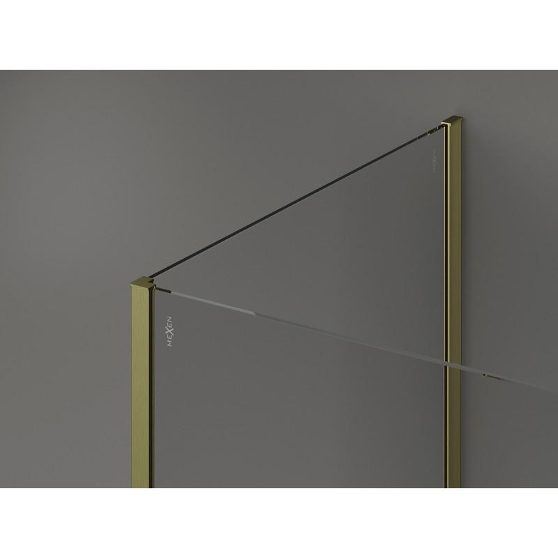 Mexen Kioto cloison de douche Walk-in 130 x 85 cm, transparent, or brossé - 800-130-212-55-00-085
