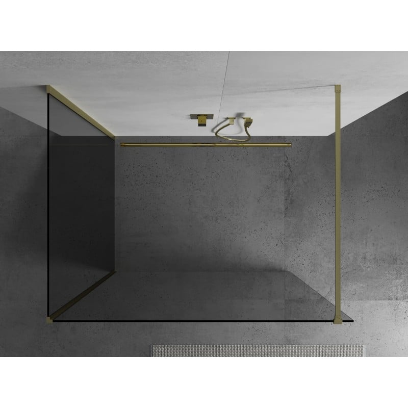 Mexen Kioto paroi de douche Walk-in 140 x 85 cm, transparent, or brossé - 800-140-212-55-00-085