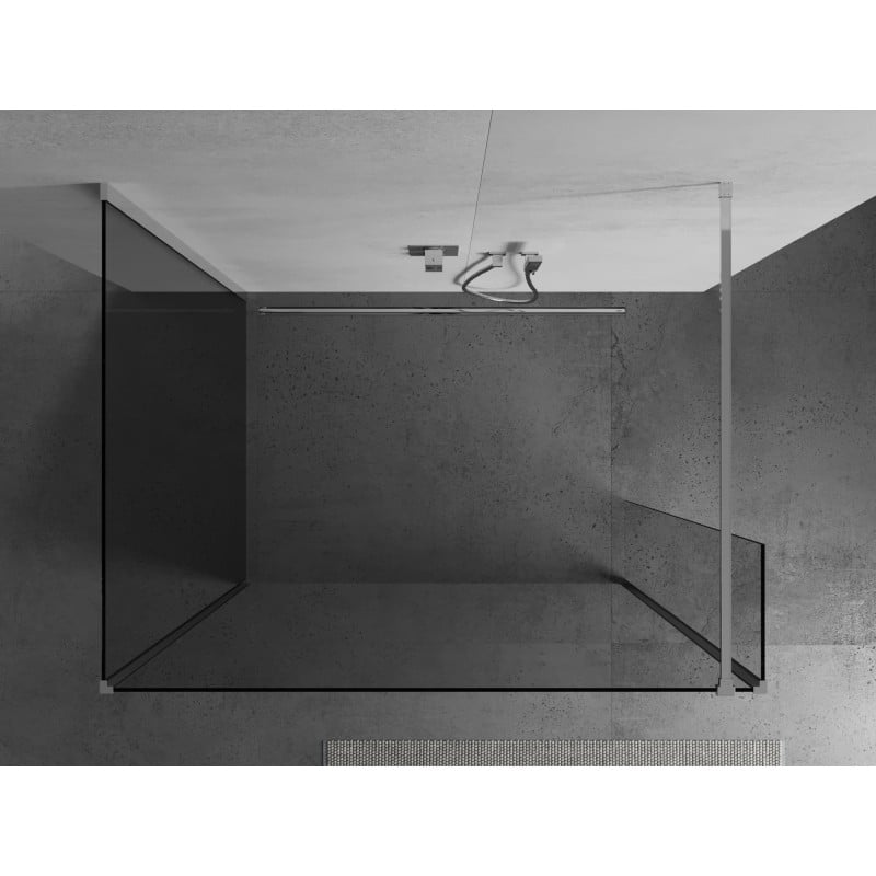Mexen Kioto paroi de douche Walk-in 120 x 75 x 40 cm, transparent, chrome - 800-120-075-221-01-00-040