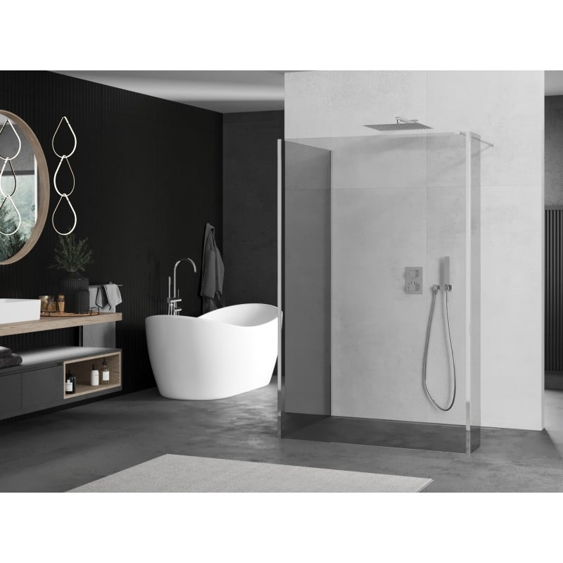 Mexen Kioto paroi de douche Walk-in 130 x 75 x 40 cm, transparent, chrome - 800-130-075-221-01-00-040