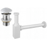 Mexen demi siphon carré pour lavabo avec bouchon céramique click/clack, sans trop-plein, Blanc - 7991060-25