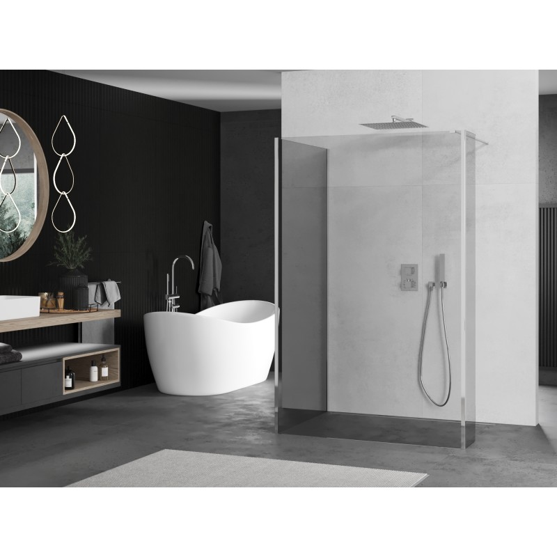 Mexen Kioto paroi de douche Walk-in 100 x 90 x 40 cm, transparent, chrome - 800-100-090-221-01-00-040