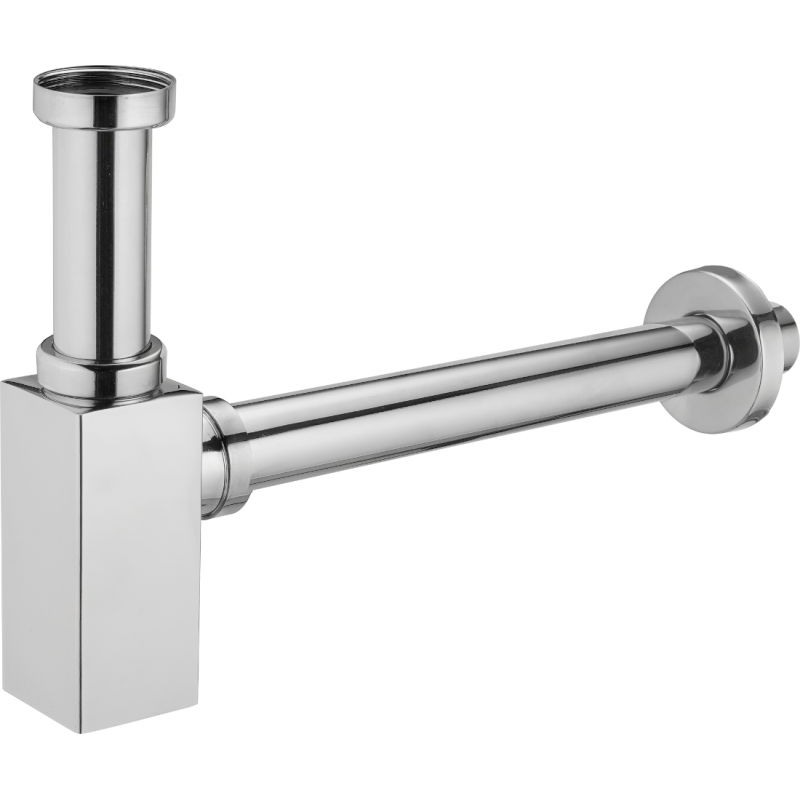Mexen demi siphon carré pour lavabo, Chrome - 79960-00