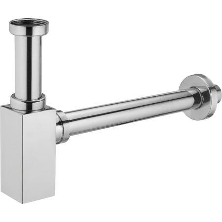 Mexen demi siphon carré pour lavabo, Chrome - 79960-00