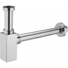 Mexen demi siphon carré pour lavabo, Chrome - 79960-00