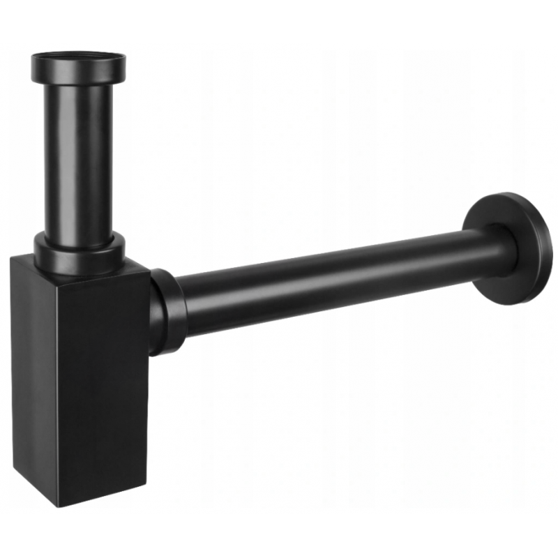 Mexen demi siphon carré pour lavabo, Noir - 79960-70