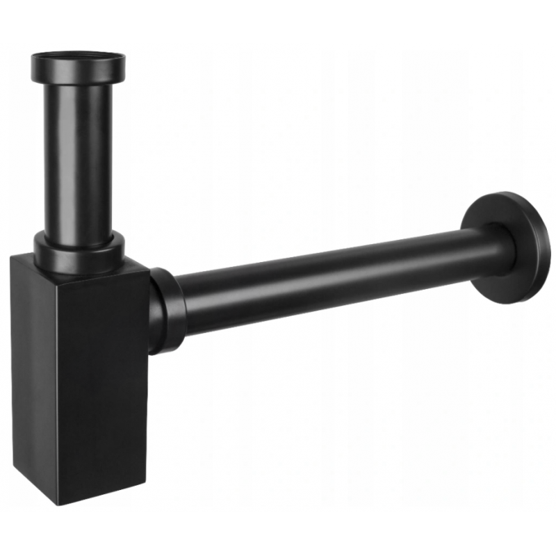 Mexen siphon d'évier carré demi, noir - 79960-70