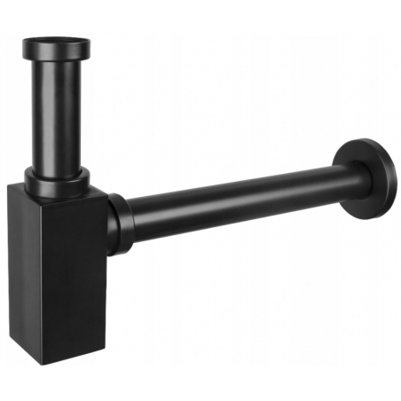 Mexen demi siphon carré pour lavabo, Noir - 79960-70