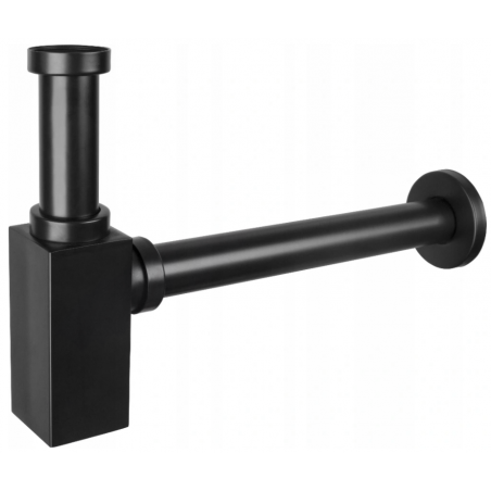 Mexen siphon d'évier carré demi, noir - 79960-70