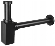Mexen siphon d'évier carré demi, noir - 79960-70