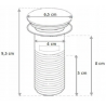 Mexen demi-siphon de lavabo carré avec bouchon céramique click-clack, avec trop-plein, chrome/blanc - 7992060-02