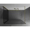 Mexen Kioto paroi de douche Walk-in 100 x 100 cm, cadre noir, or brossé - 800-100-212-55-70-100