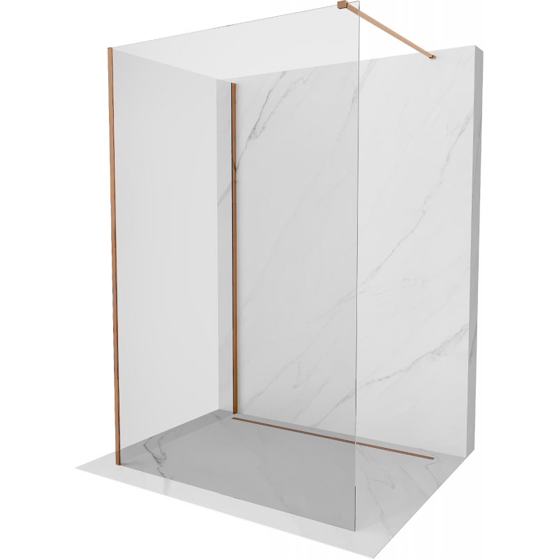 Mexen Kioto paroi de douche Walk-in 100 x 75 cm, transparent, or rose - 800-100-212-60-00-075
